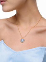 Колье "Lovely" с голубым агатом Gold