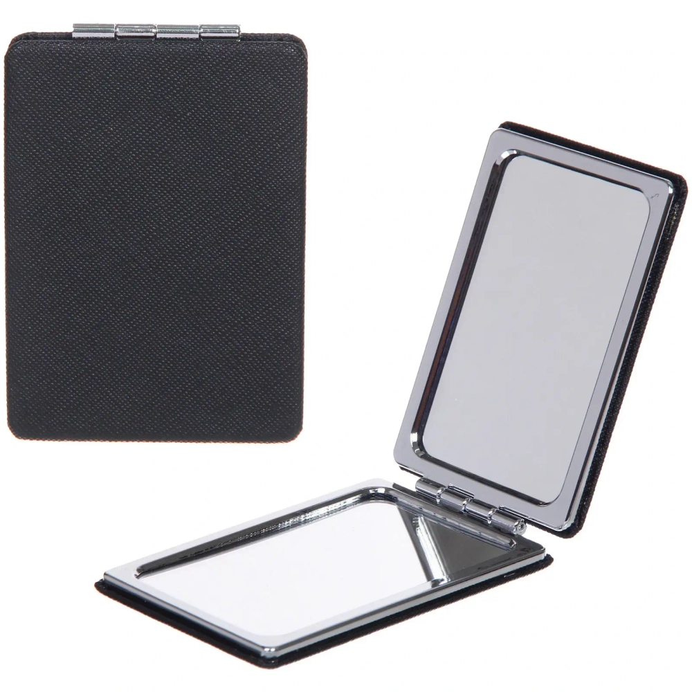 Зеркало косметическое двойное «ФРАТЕЛЛИ», прямоугольник, цвет черный, 9*6см (пакет с подвесом)