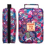 Карандаши акварельные Kalour 72 цвета тканевый пенал красный