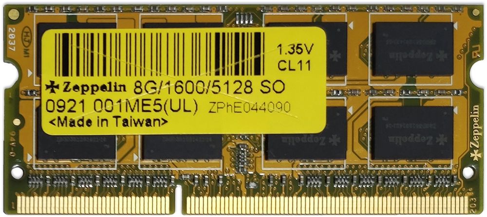 Оперативная память Zeppelin SODIMM DDR3 PC-12800 8Gb