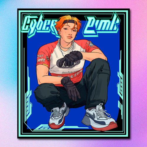 Арт принт / pepe roni / ATEEZ / Минги Cyberpunk