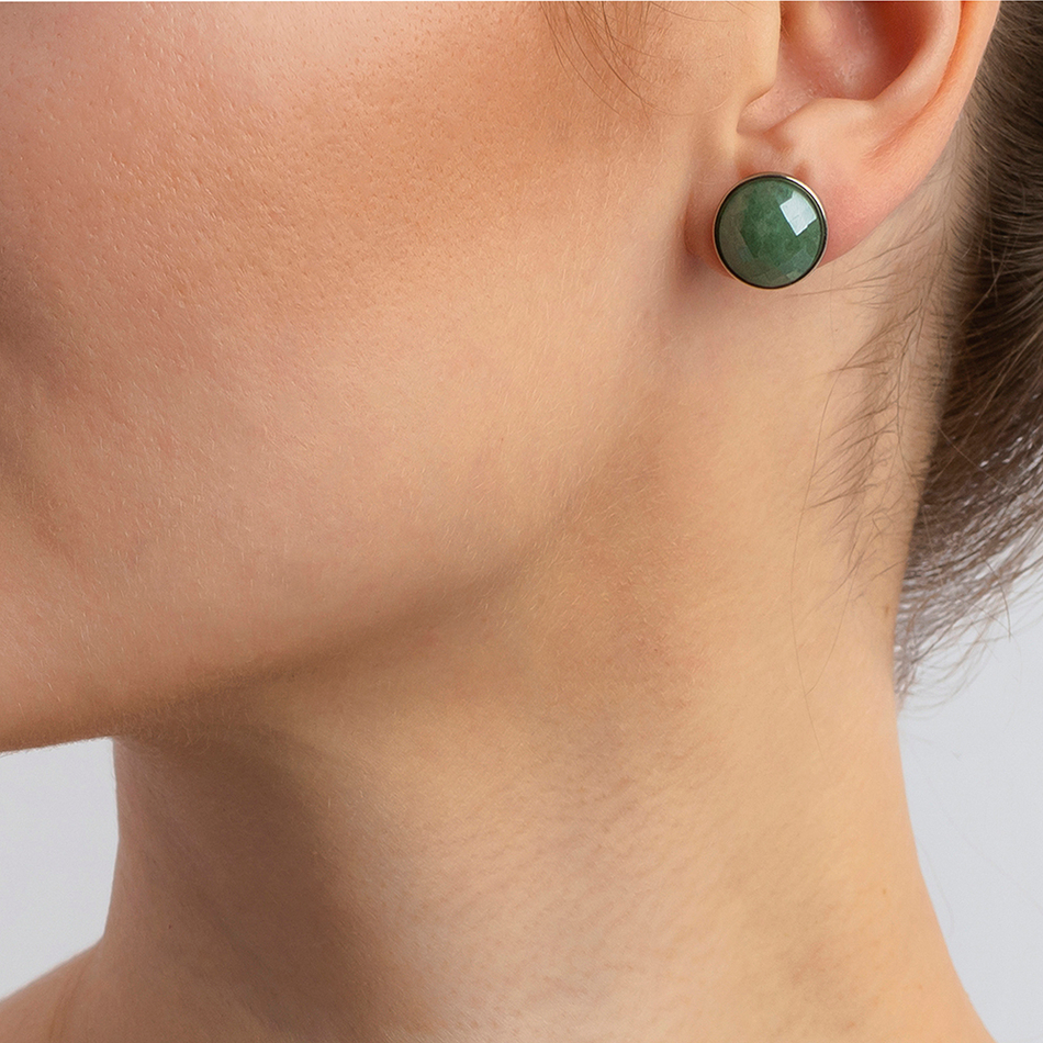 Серьги пусеты Possebon Pearl Green Quartz A1184.16 G/S