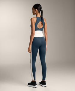 OYSHO Легинсы Perfect-adapt длиной до щиколотки с высокой посадкой и V-образным вырезом на талии, темно-синий