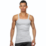 Серая мужская майка с квадратным вырезом горловины (Размер: M) (Цвет: серый)