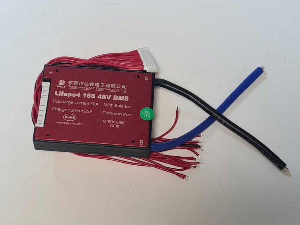 Плата контроля BMS LiFePO4 16S 48V 50A