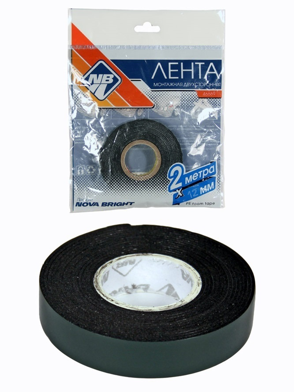 46670 Скотч двухсторонний "Nova Bright" зеленый, 22 мм*2 м