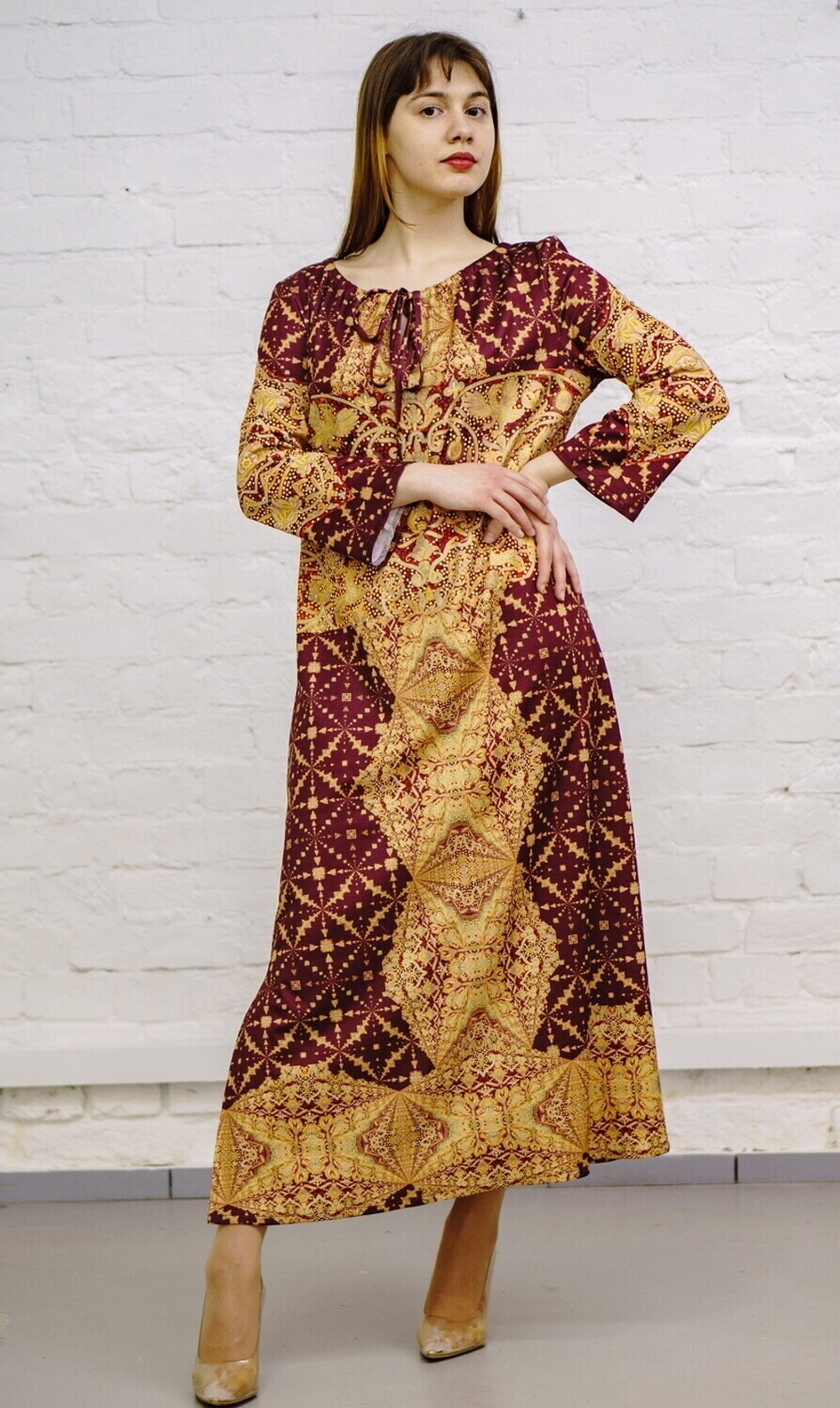 Платье "Золотное 2", по мотивам русского золотного шитья в церковных одеяниях