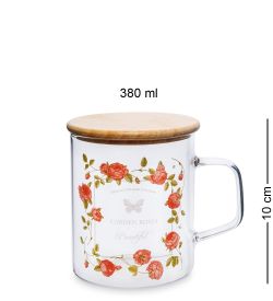 GS- 46/3 Кружка с крышкой «Розовый сад» 380мл
