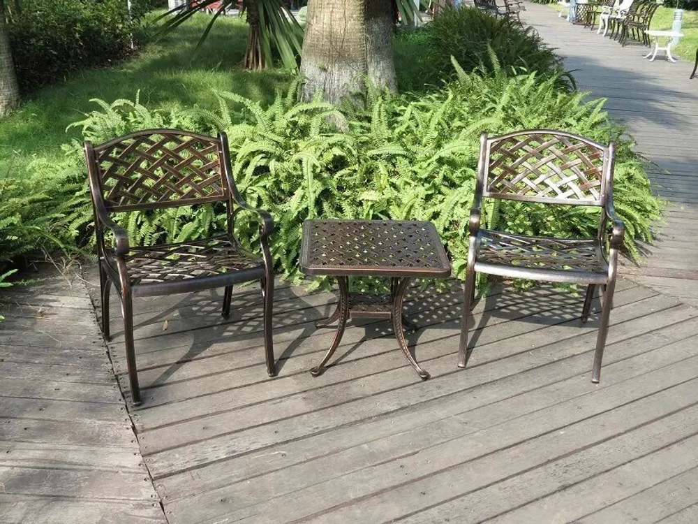 Металлическая мебель из литого алюминия Paris, античная бронза