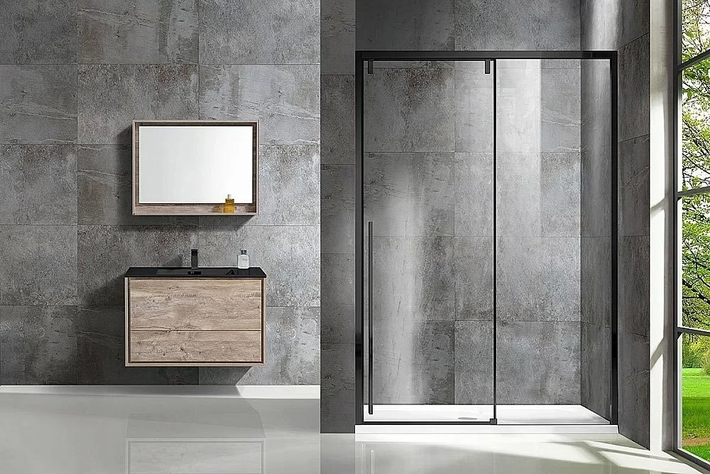 Душевая дверь Vincea LUGANO VDS-1L 130 черный/прозрачное