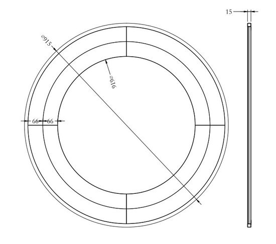 KFG091 Зеркало в двухцветной зеркальной раме/золото d91см