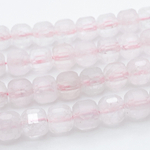 Розовый кварц, размер около 8,9-9 мм, цена за 10 шт (1/4 нити)