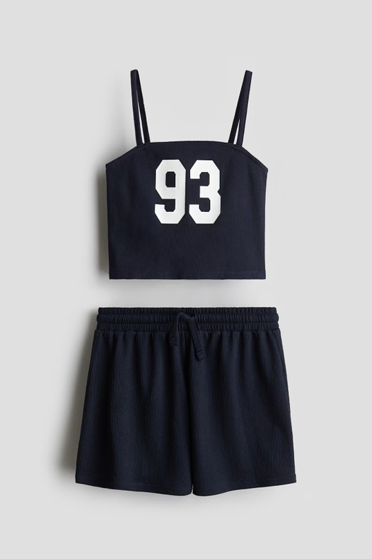 H&M Комплект из топа и шортов, синий