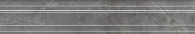 Бордюр Багет Риальто серый тёмный глянцевый обрезной (BLF026R)
