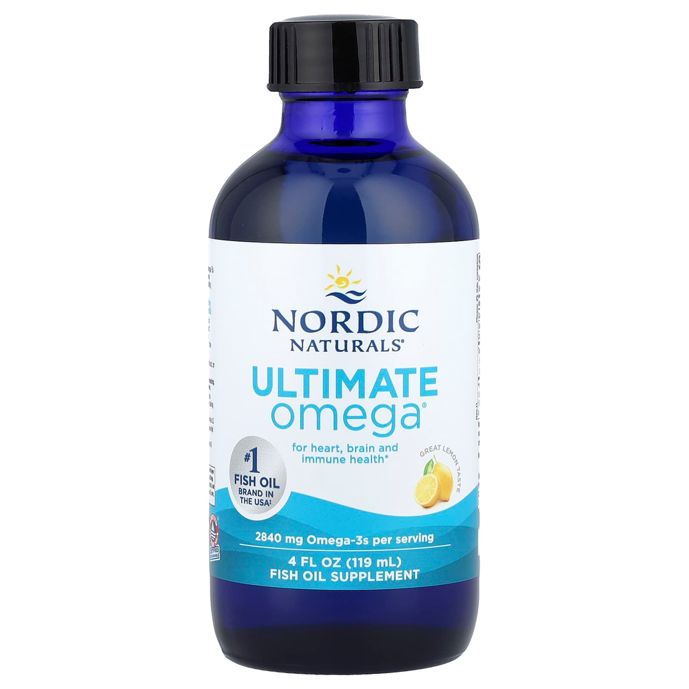 Nordic Naturals, Ultimate Omega®, с лимонным вкусом, 119 мл (4 жидк. унции)