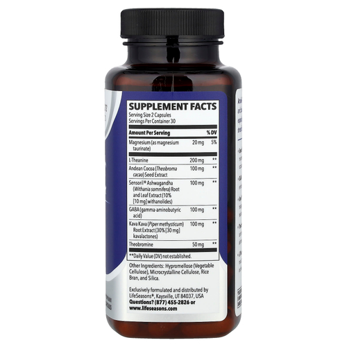 LifeSeasons, Антистрессовое средство Anxie-T, 60 вегетарианских капсул