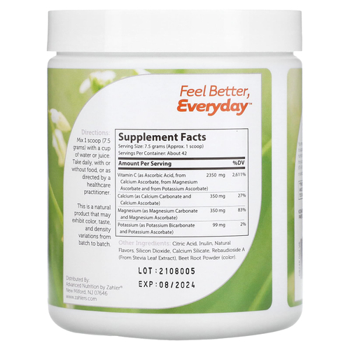 Zahler, буферизованный витамин C в порошке, мягко действующие и не вызывающий раздражения витамин C с минералами буферного действия, натуральный ягодный вкус, 315 г (11 унций)