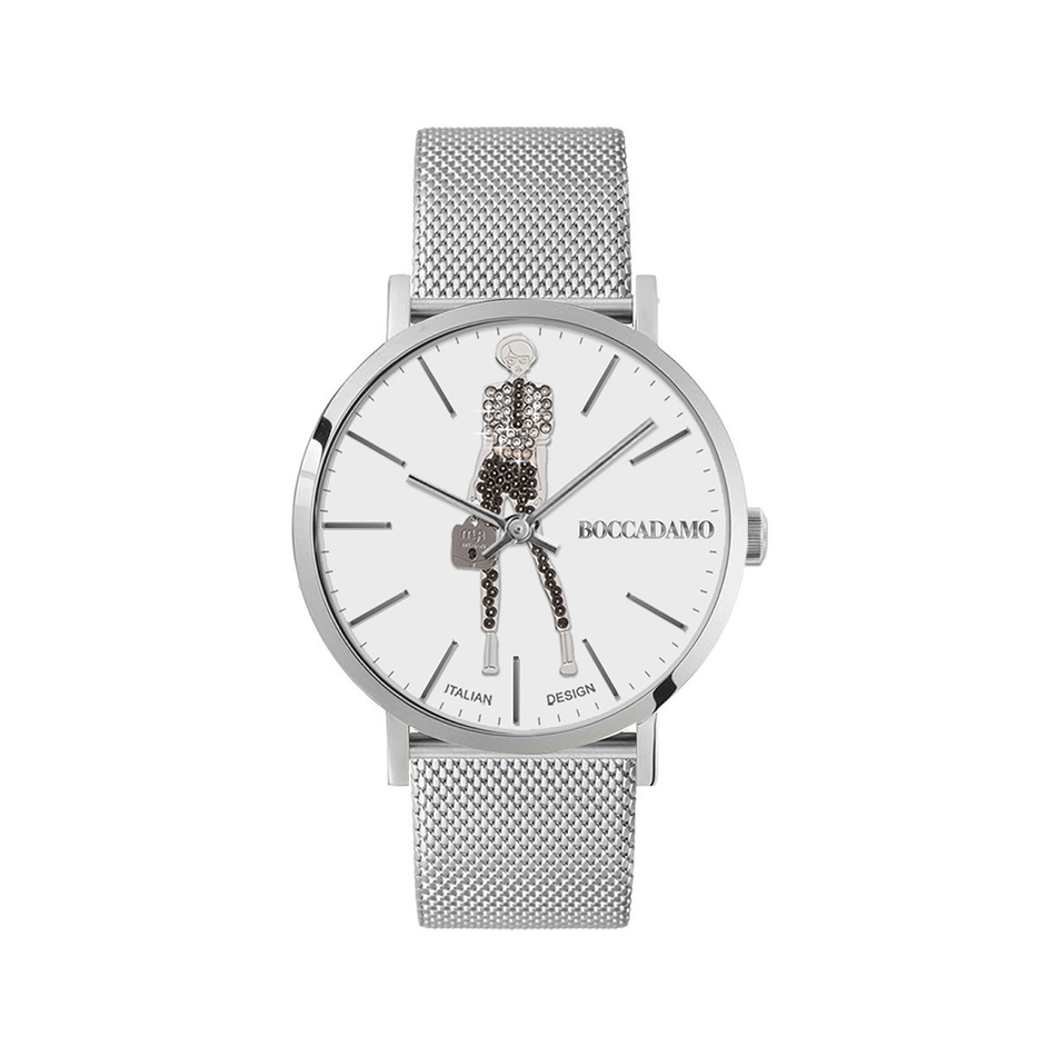 Часы Boccadamo Mya Silver Girl MY003A BW/S с минеральным стеклом, кристаллами Swarovski