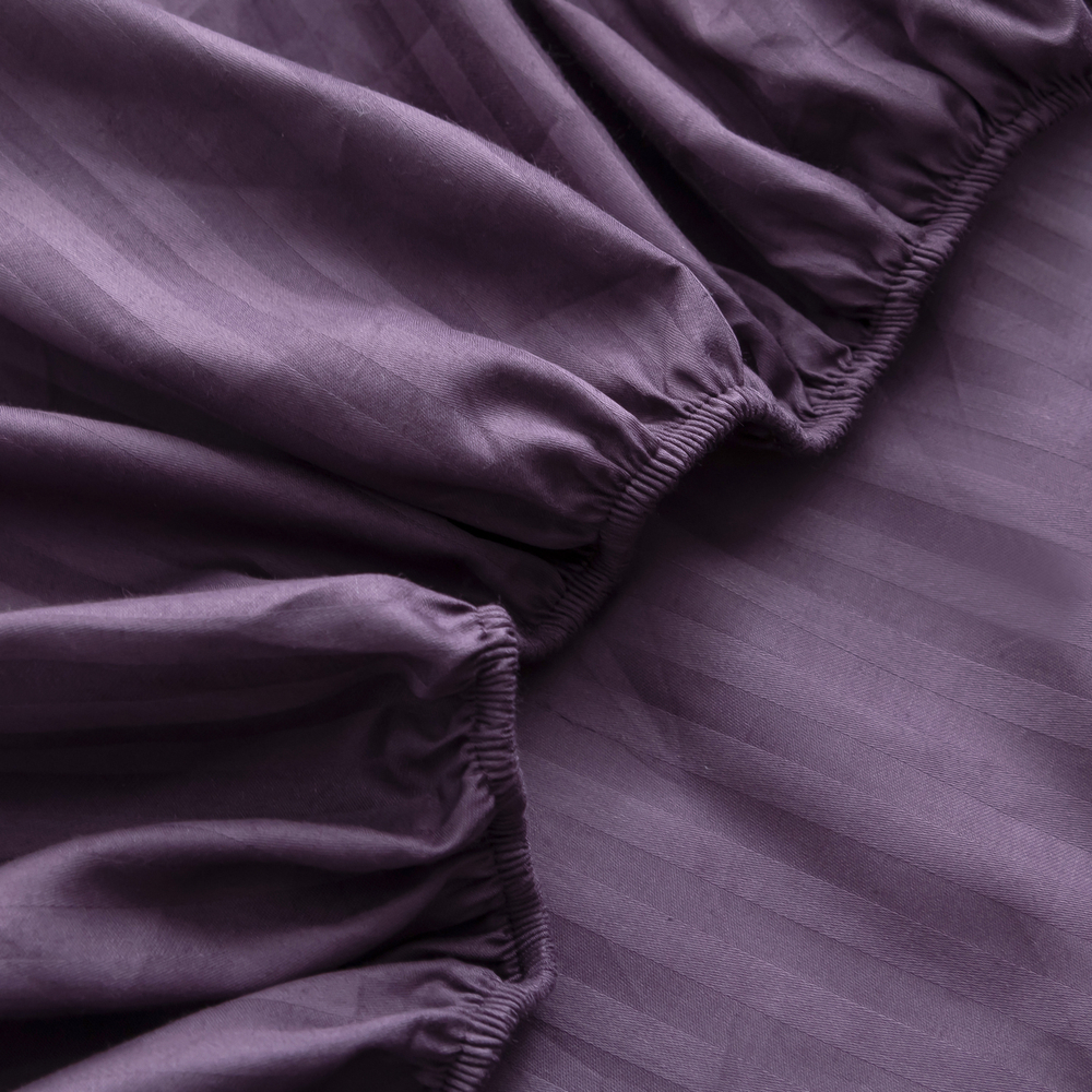 Простынь на резинке Страйп Сатин Однотонный 100% хлопок RR1CT032