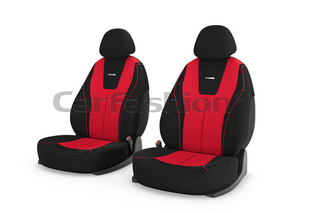 Чехлы на перед сидения (2шт) CarFashion «DOUGLAS FRONT» 21041 - Трикотаж -красный/черный/красный