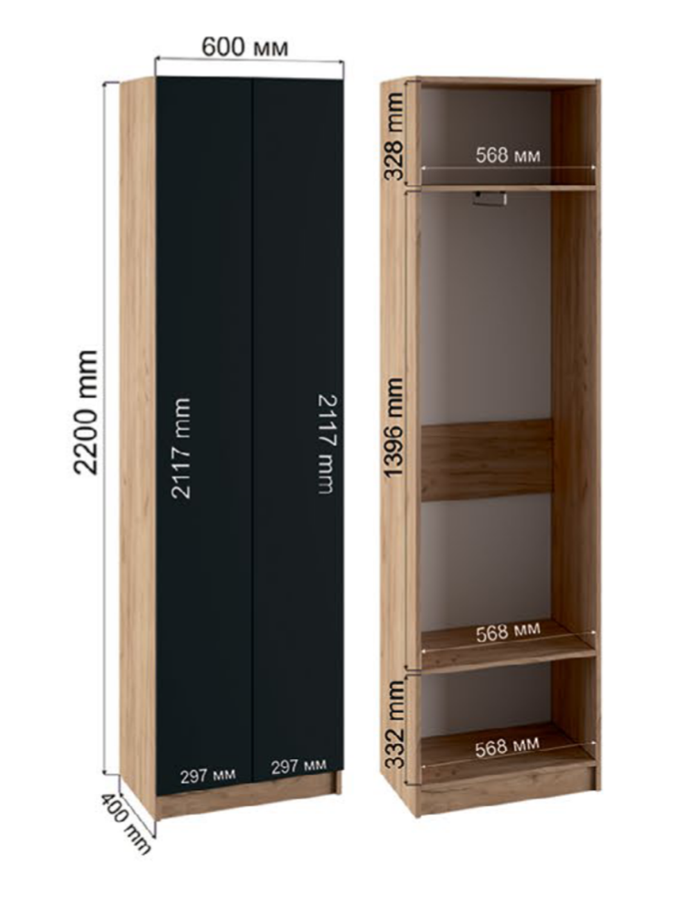 Шкаф платяной Сева