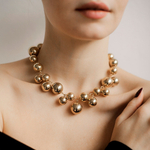 Бусы крупные шары, золото