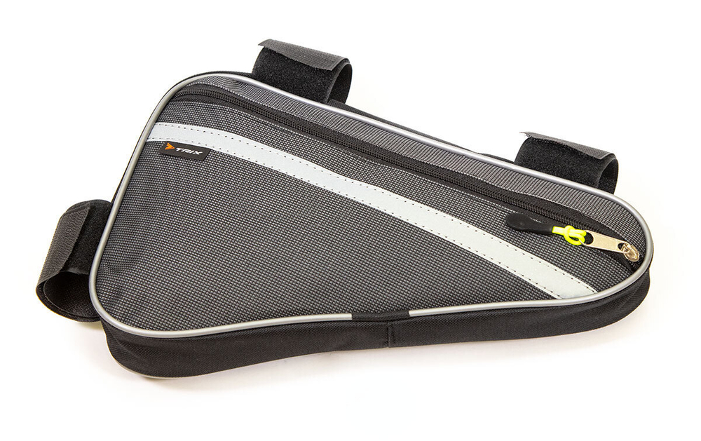 Сумка велосипедная TRIX, крепление под раму за подседел.трубу, средняя, 30х20х4см, водонепроницаемая, светоотражающие вставки, серая вс014.030.1.0