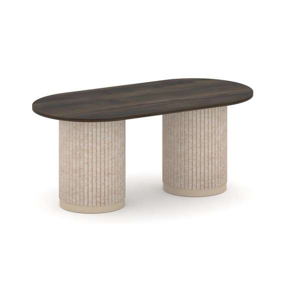 Felto Стол переговорный овальный PR.C.SPRG-006.D Дуб Мали/Металл Капучино/Крем-брюле 1800*900*750