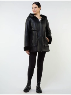 Дубленка натуральная зимняя с капюшоном