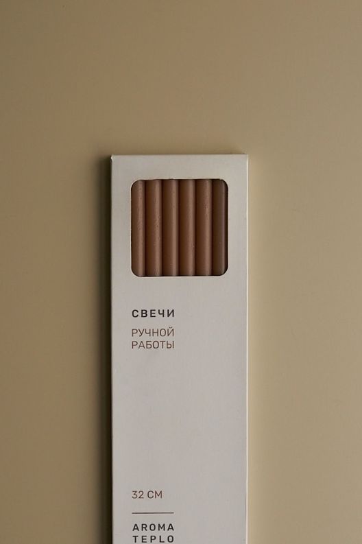 Свеча тонкая, набор 8 шт 32 см / Aromateplo