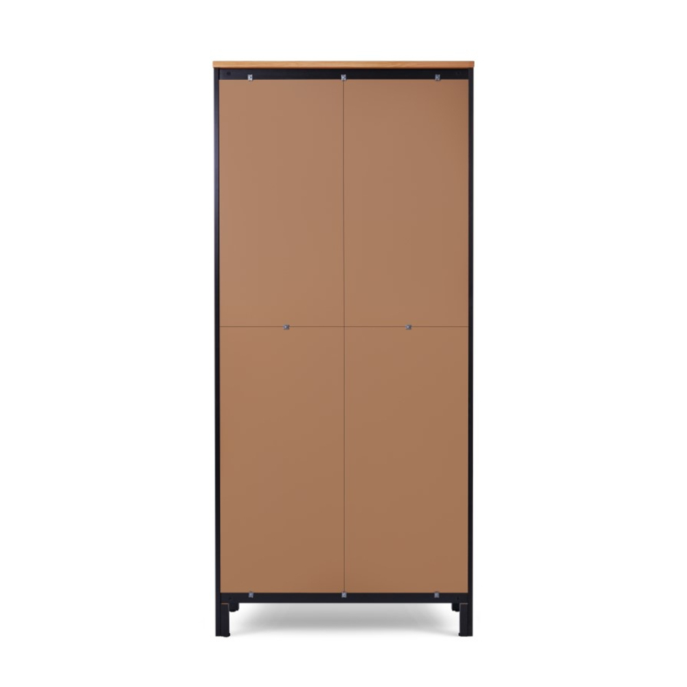 Шкаф-витрина Хемнэс Hemnes/Кымор, ст/ст 90х198х37 см, черный/светло-коричневый