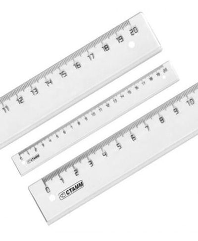 Линейка 20см. прозрачная (Стамм)