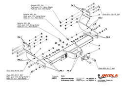 Фаркоп IMIOLA M.021 Mercedes Sprinter 3550 мм/4025 мм фургон 2006-, Volkswagen Crafter 3550 мм/4025 мм 2006-(паспорт и сертификат в комплекте)(без электрики)
