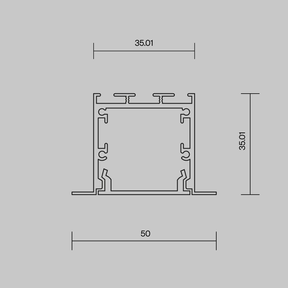 Алюминиевый профиль встраиваемый с накладным фланцем Maytoni ALM-5035T-B-2M 632012