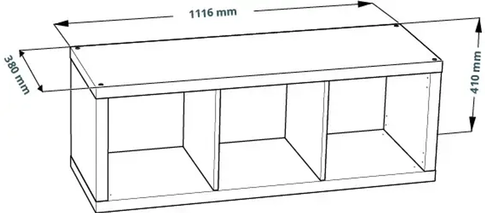 Стеллаж Фора 3, размеры: 112*42*38см, цвет: дуб беленый
