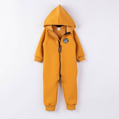 Warm hooded jumpsuit with flap - Honey