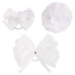 Бант для волос 8х10 см, 10х12 см, 8 см на резинке, белый, АССОРТИ, MONTE VITA, 457117