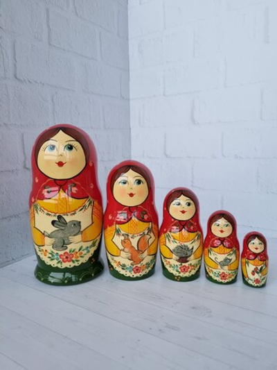 Матрешка с зайчиком 5 мест