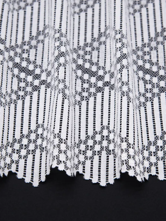 1367 ОПТ Кружево эластичное 20 см, Италия, геометрия, белый