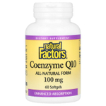 Natural Factors, коэнзим Q10, 100 мг, 60 капсул