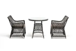 "Эспрессо-80 L" обеденная группа плетеная, цвет графит