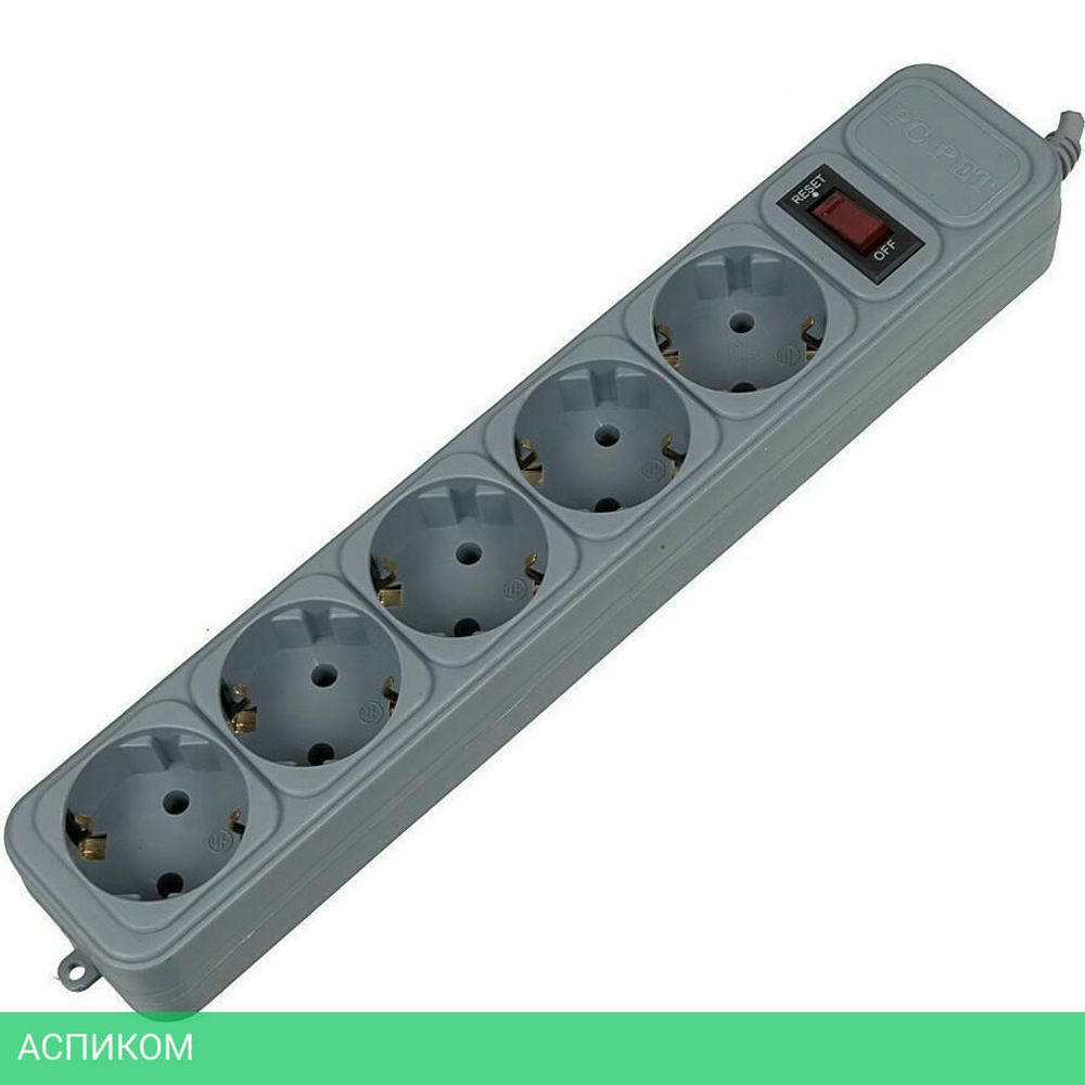 Сетевой фильтр PC Pet AAP01006-3-G серый