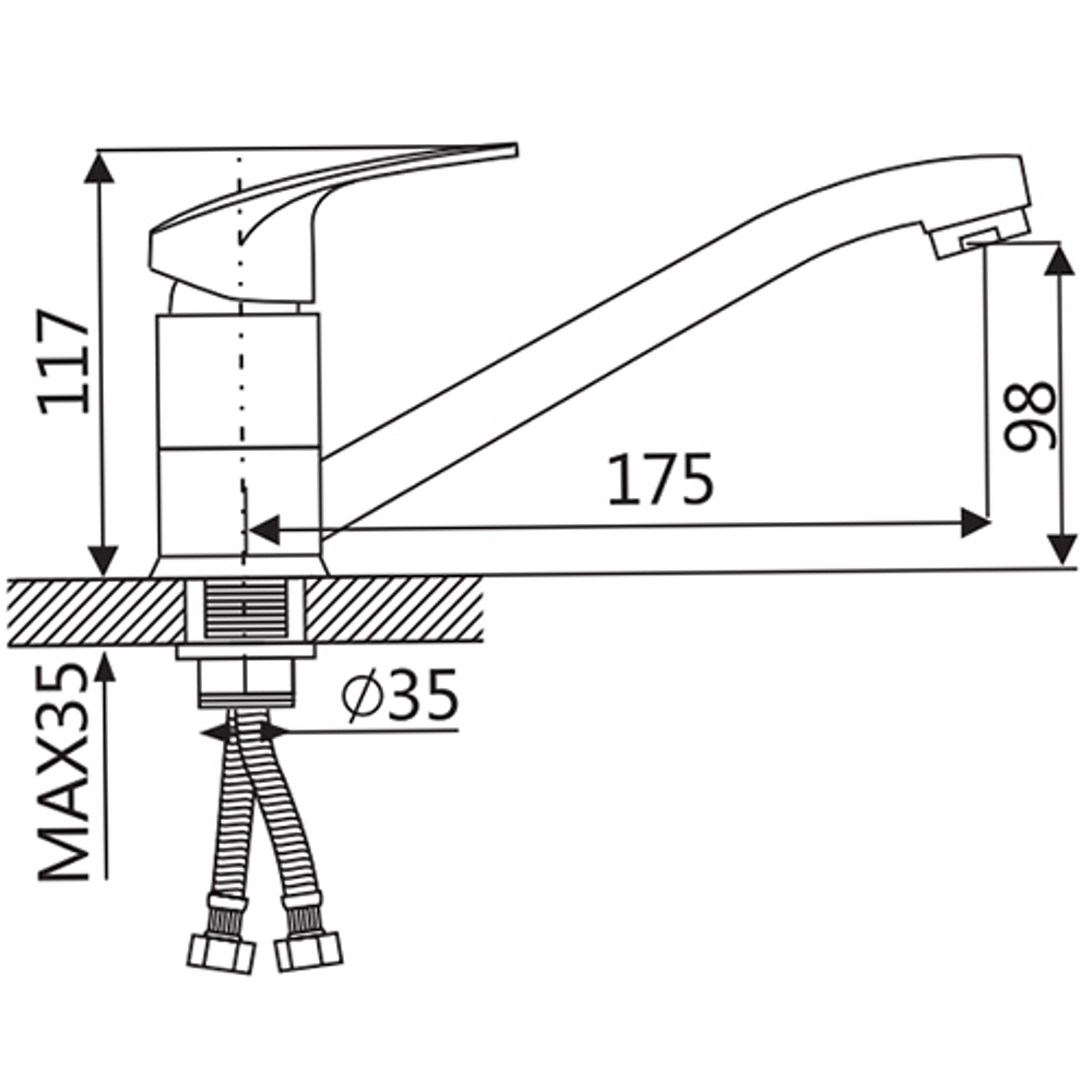 Смеситель для кухни Oute T207 T20703DB