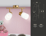 TR3969/2 BS/FR латунь/белый матовый  E27*2 max 40W 260*80*210
