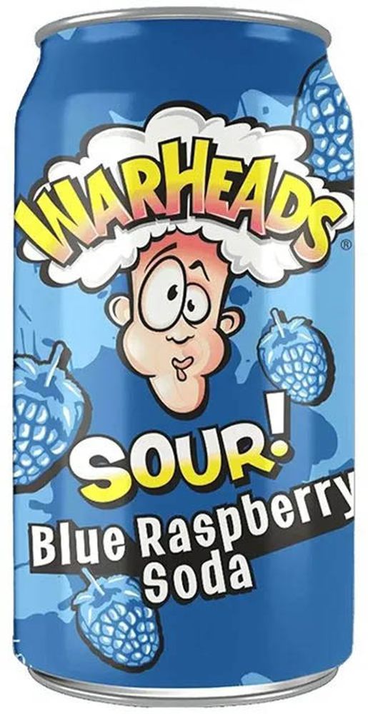 Газированный напиток Warheads - Blue Raspberry Sour Soda &quot;Ежевика&quot; 0.355 - банка