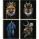 Тетрадь общая 96 листов на металлическом гребне "Lunar dark Animals"