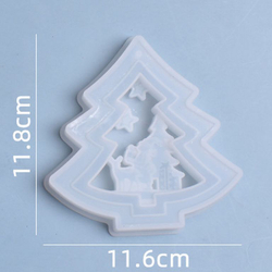Силиконовый молд  «Елочка с оленем и подарками»  (размер формы 11.8*11.6 см)