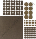 STAYER коричневый, самоклеящихся, 125 шт., набор мебельных накладок (40916-H125)