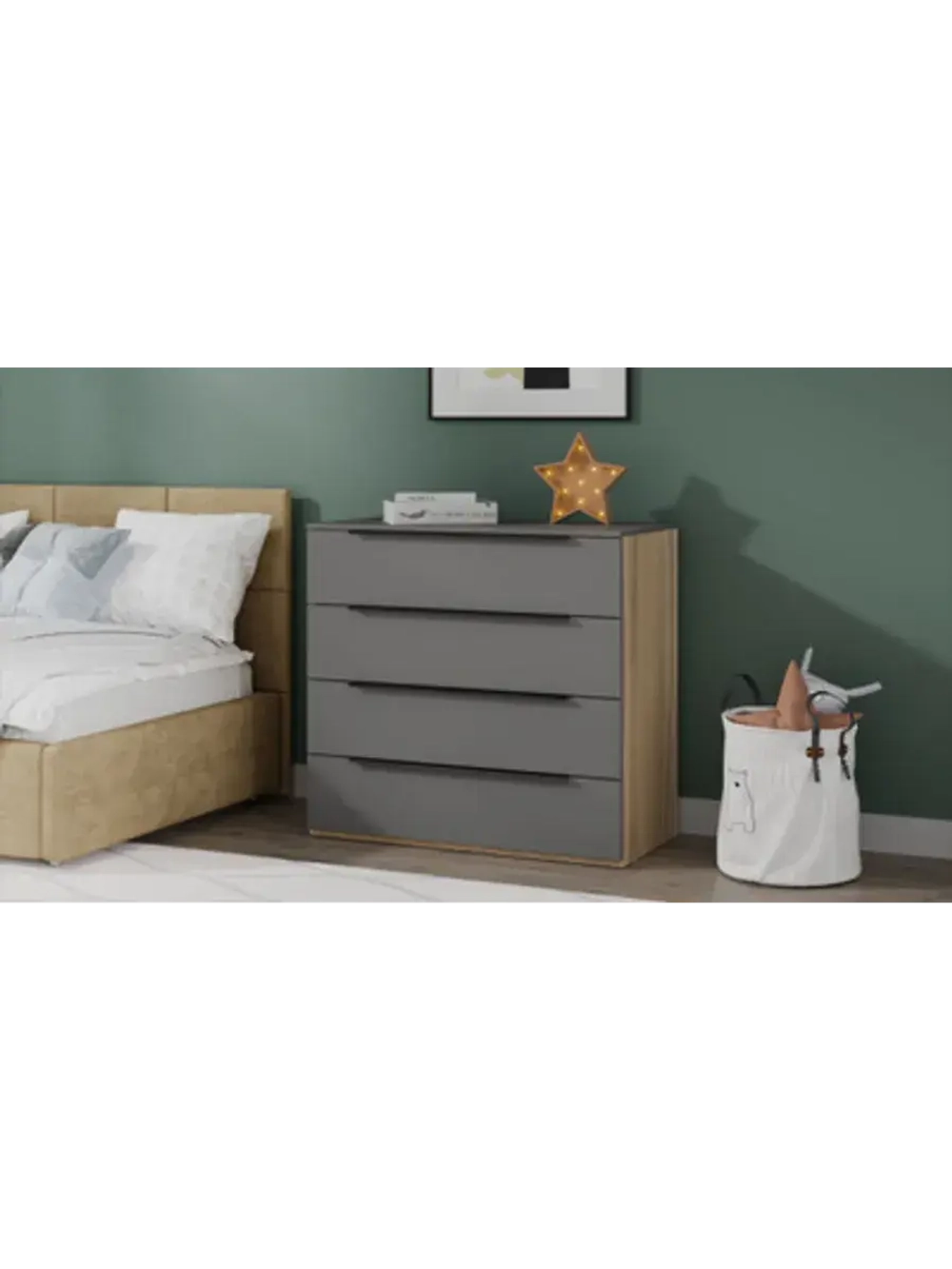 Комод для одежды Яблоня матовый 90х45х84 см