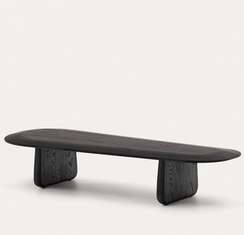 Журнальный столик Pirita из массива дуба 146 см, черный